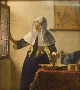 Johannes Vermeer Young Woman with a Water Pitcher painting